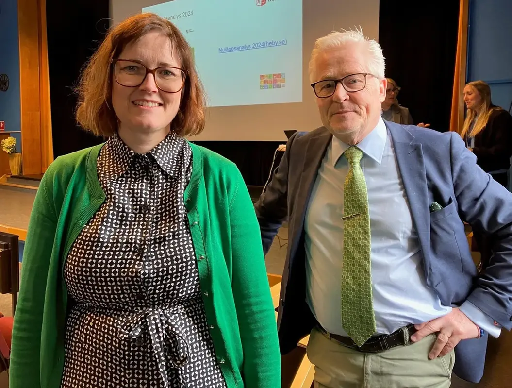 Kommundirektör Emma Burstedt och ekonomichef Bo Strömquist